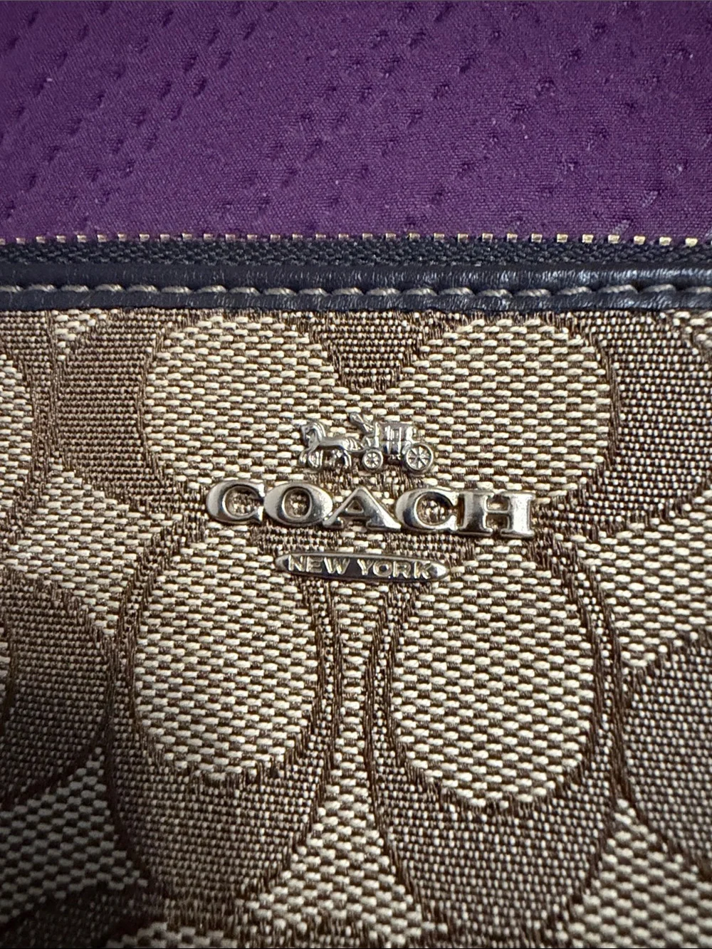 Coach Signature Canvas Wristlet in Brown
